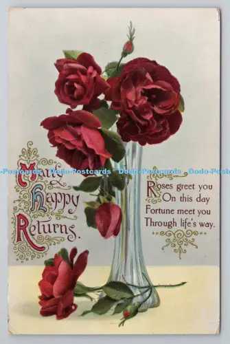 R805497 Viele glückliche Retouren. Blumen. 1913