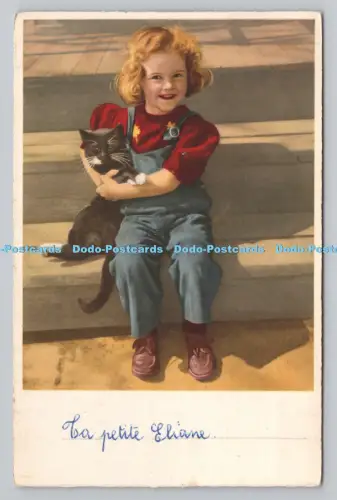 R808800 La Petite Eliane. Mädchen mit Katze. Superiuxe. Paris