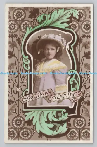 R808801 Weihnachtsgrüße. Mädchen. Woolstone Bros. London. Der Milton