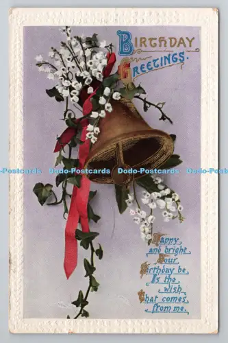 R805499 Geburtstagsgrüße. Glocke. Blumen