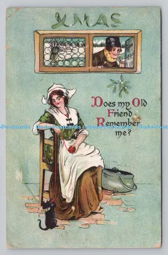 R808804 Xmas. Fenster. Mädchen sitzend. PM. Coventry