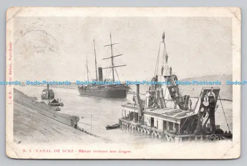 R807084 N.S. Canal De Suez. Bateau Croisant Une Drague. L. und B. Isaac Behar