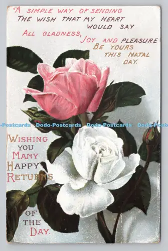 R808821 Ich wünsche Ihnen viele glückliche Rücksendungen des Tages. Rosen. Serie. 1688