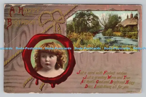 R808822 A Happy Birthday. Mädchen. See am Haus. J. Beagles