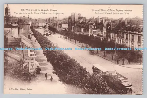 R808901 Reims. Gesamtansicht des Erlon-Platzes in Richtung St. James Church vor dem