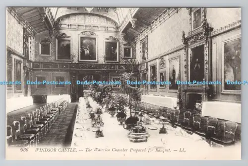R805663 Windsor Castle. Die Waterloo-Kammer für Bankett vorbereitet. LL. 936