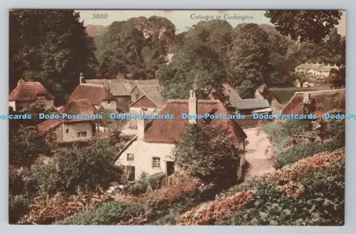 R805668 Cottages at Cockington. Postkarte