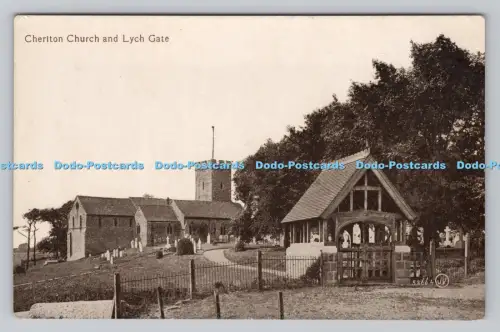 R808974 Cheriton Kirche und Lych Tor. Valentine Serie