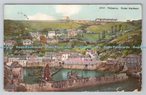 R805670 Polperro. Außenhafen. Photochrom. PM. Looe. Cornwall. 1923