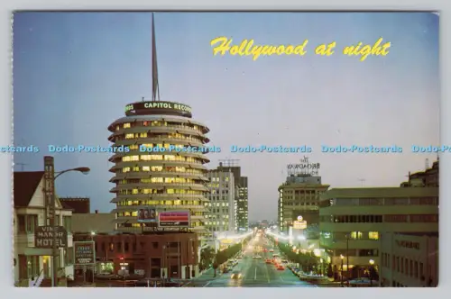 R809121 Hollywood bei Nacht. Vine Street am Hollywood Blvd. und Capitol Records B