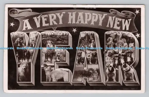 R807409 Ein sehr glückliches neues Jahr. Hunde. Pferde. Rotary Photographic Series