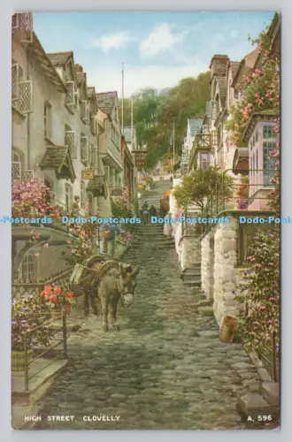 R807434 Clovelly. High Street. Valentinstag. PM. Bude. Cornwall. 1969