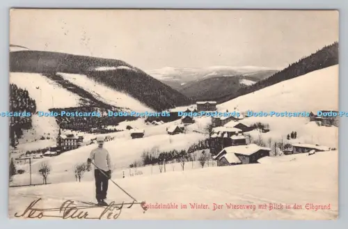 R805850 Spindelmuhle Im Winter. Der Wiesenweg Mit Blick in Den Elbgrund. Max Lei