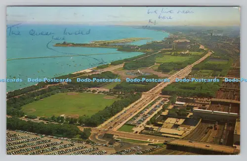 R807439 Chicago III. Blick nach Süden vom Prudential Bldg. Cameo Greeting Car