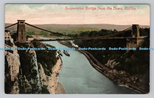 R807441 Clifton. Hängebrücke von unten. Valentine Serie