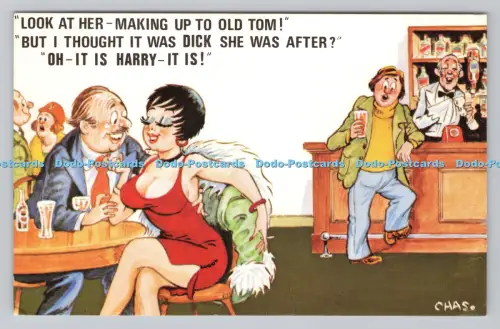 R811219 Schau sie dir an. Make Up To Old Tom. Bamforth. Holmfirth. Yorkshire. Comic