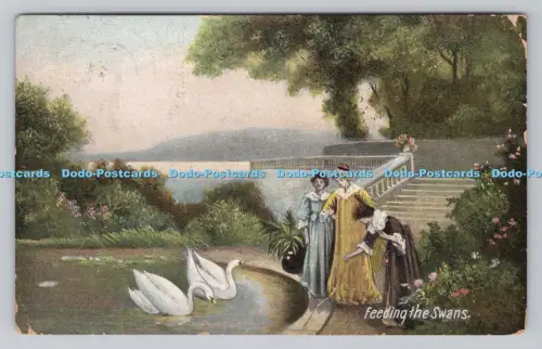 R807497 Fütterung der Schwäne. J. W. B. London. Handelsserie. Nr. 311. 1910