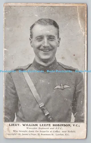 R805916 Lieut. William Leefe Robinson. Worcester Regiment und R.F.C. St. James