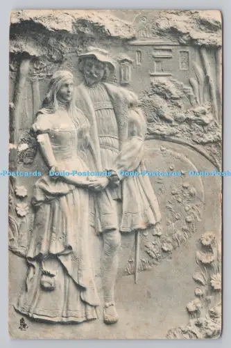 R809227 Mann und Frau. Blumen. stecken. Art. PM. Southend on Sea