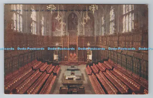 R805924 London. Das House of Lords zeigt den Wollsack. Photochrom. London. Tun