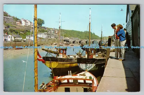 R811314 Looe. Cornwall. Eine Kaiszene am Fluss Looe. D. H. Beinschienen. Scarb