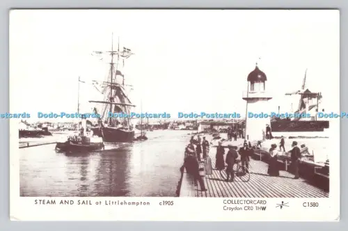 R811410 Dampf und Segel in Littlehampton. Sammlerkarte. Croydon