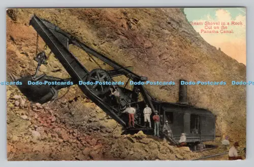 R809359 Dampfschaufel in einem Felsschnitt am Panamakanal. Das Valentinstag-Souvenir.