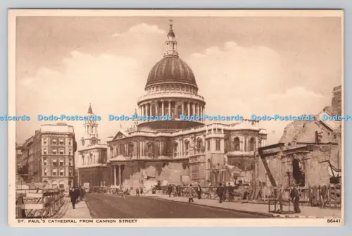 R806056 St. Paul Cathedral von der Cannon Street. Photochrom. Royal Tunbridge Wells