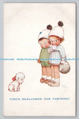R807732 Fido schluckte unseren Farthing. Serie Valentine. Mabel Lucie Attwell