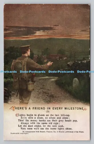 R809541 In jedem Meilenstein gibt es einen Freund. Bamforth. Holmfirth. England. New Yor