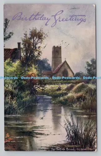 R807824 The Norfolk Broads. Firststead Staithe. Stecken. Oilette. 8544. PM. Gt. Yarmou