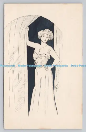 R807829 Frau. A. T. T. Postkarte