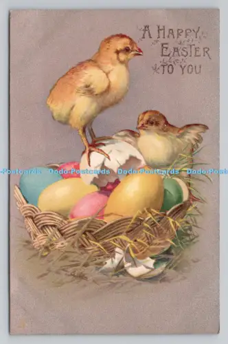 R807833 Euch ein frohes Ostern. Küken und Eier. stecken. Osterserie. 2847