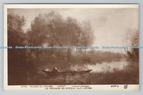 R806280 Musee du Louvre. Corot. Le Pecheur en Barque Sur L Etang. Kollektion Cha