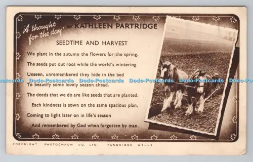 R806345 Ein Gedanke zum Tag von Kathleen Partridge. Saatzeit und Ernte. Foto