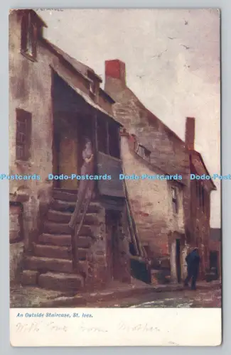 R809841 St. Ives. Eine Außentreppe. stecken. Art. Serie. 698. Urige Ecken.