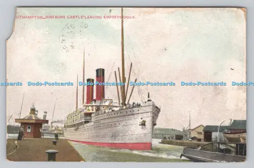R808156 Southampton. Schloss Kinfauns verlässt Kaiserin Dock. stecken. Ansicht. Serie. 4