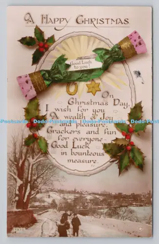 R809980 A Happy Christmas. Dorf. Rajar Bromid Karte. Drehfoto. London. RP