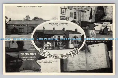 R809992 Gretna Green. Der alte Amboss. Gretna Hall. Schmiede. J. L. H. und