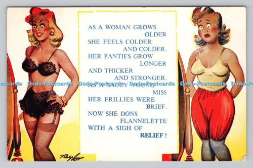 R810142 Als Frau wird älter. Bamforth. Holmfirth. Yorkshire. Comic Serie. Nein