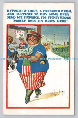 R810144 Ha Portho Chips a Pennorth o Fish. H. B. London. PM. Folkestone
