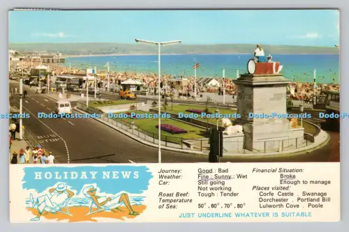 R810173 Weymouth. The Esplanade and Statue Gardens. Urlaubsnachrichten. E. T. W. Denni