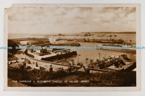 C032405 Jersey St Helier The Harbour and Elizabeth Castle British Made RP 1932