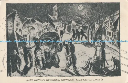 R005101 Karl Hengls Heuriger Grinzing Endstation Linie 38 1927