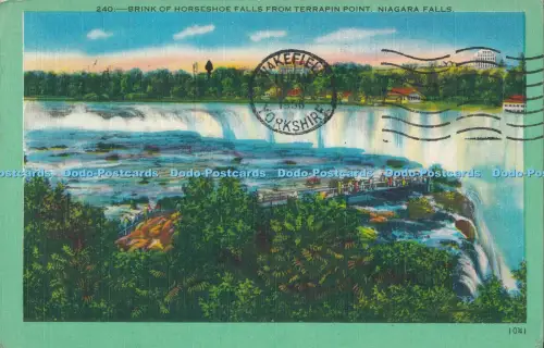 R008915 Brink of Horseshoe Falls from Terrapin Point Niagara Falls 1956