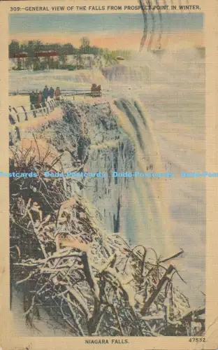 R009704 Gesamtansicht der Wasserfälle vom Prospect Point im Winter 1948