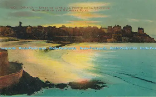 R009878 Dinard Moonlight on the Malouine Point Levy et Neurdein Reunis No 100