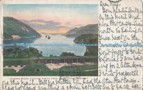 R019242 Hudson River Blick nach Norden von West Point Battery 1903