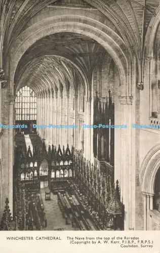 R029484 Winchester Cathedral The Nave from the Top of the Reredos Coulsdon 1961