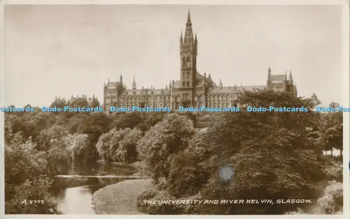 R029764 The University and River Kelvin Glasgow Valentine No A5777 RP